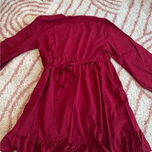 Chic Long Sleeve Red Dress
